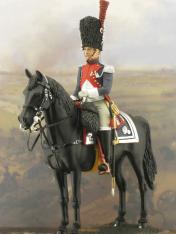 Tin soldier Napoleonic Wars French carabinier with a banner 54 mm